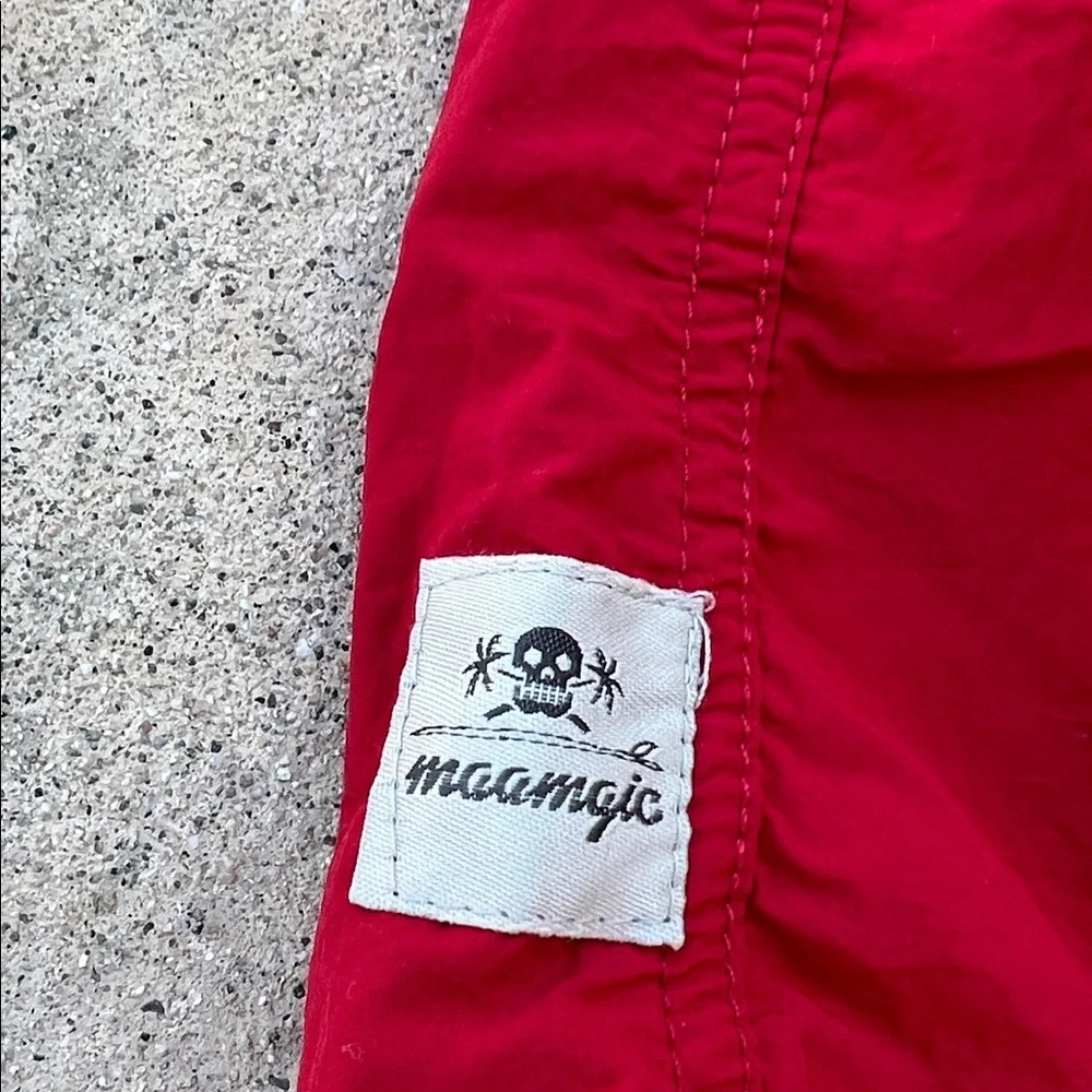 Maamgic Men's Red Nylon Lined Swim Trunks Shorts Size L